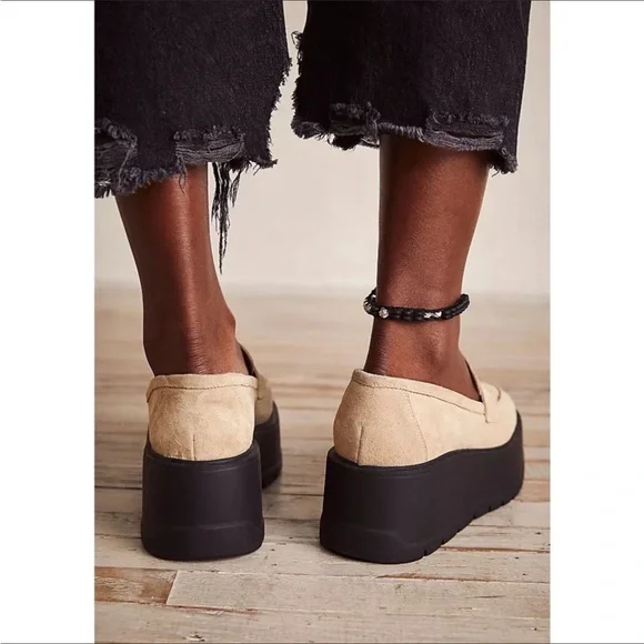 Free People Nico Platform Loafer in Cappuccino Suede, EU Size: 36 - Picture 4 of 16